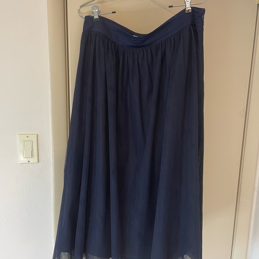 Elegant Navy Blue Tulle Women's Skirt